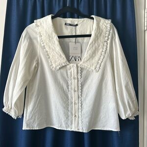 zara floral blouse